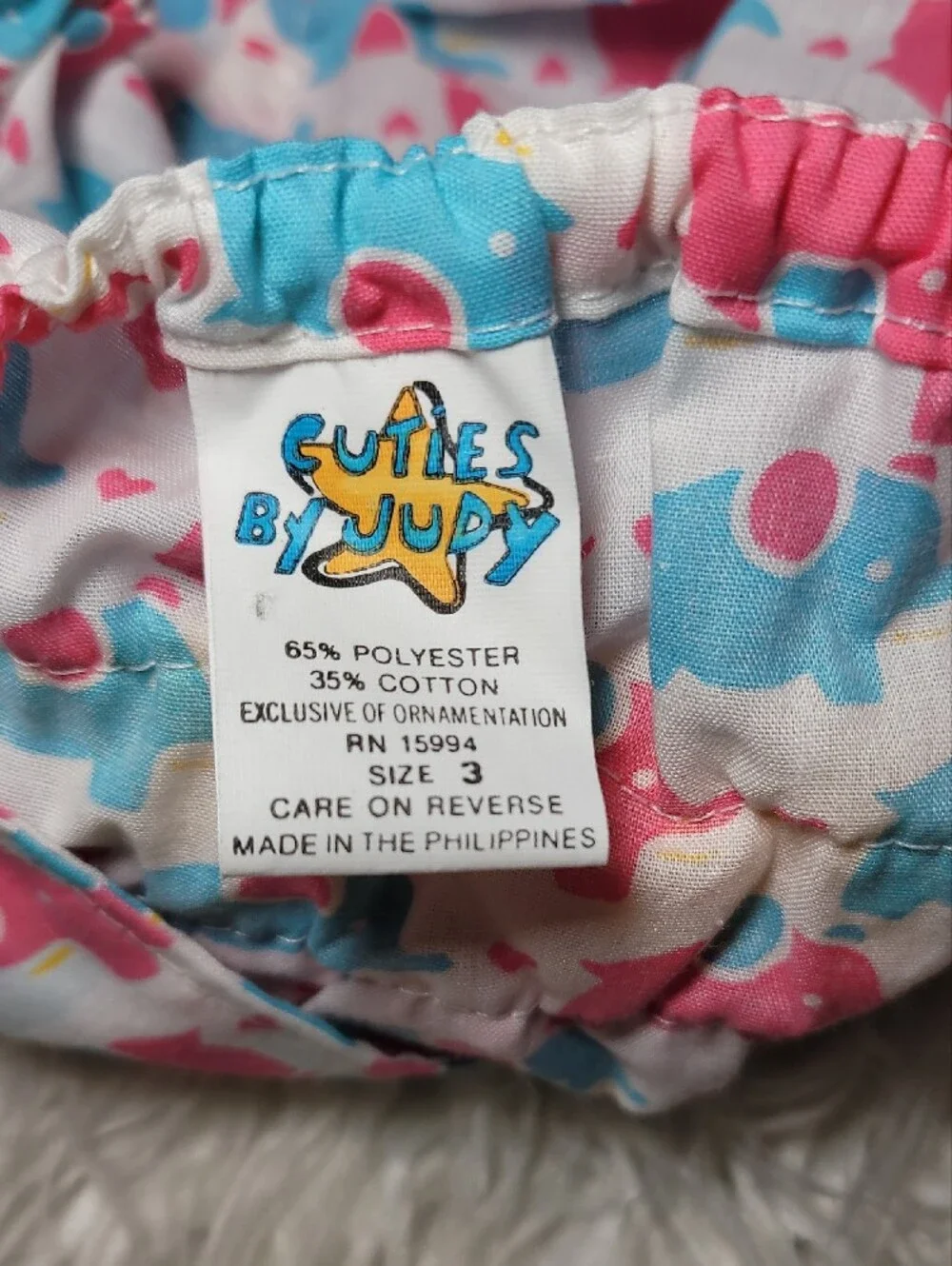 Baby Girls Pink & Blue Elephant Ruffle One-Piece
